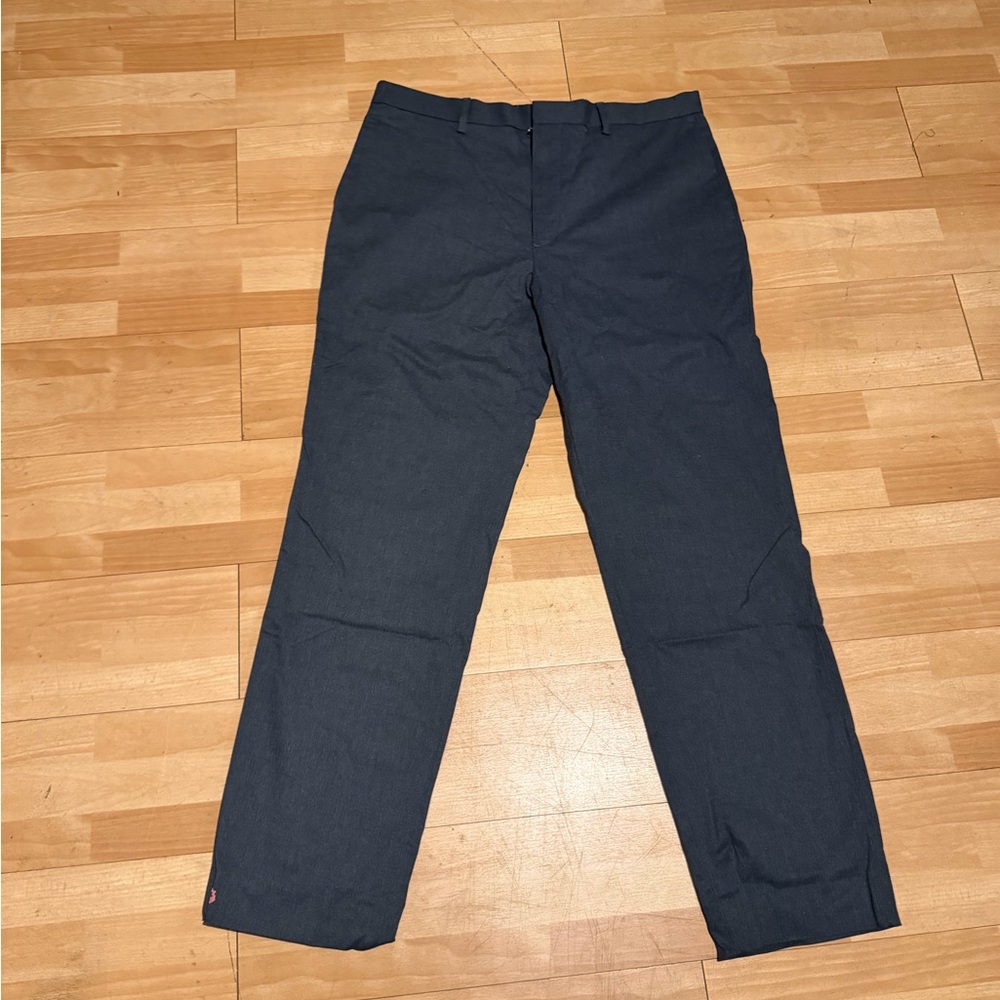 Banana Republic Standard Fit Cotton Casual Work Trousers flat Navy Chinos sz 34